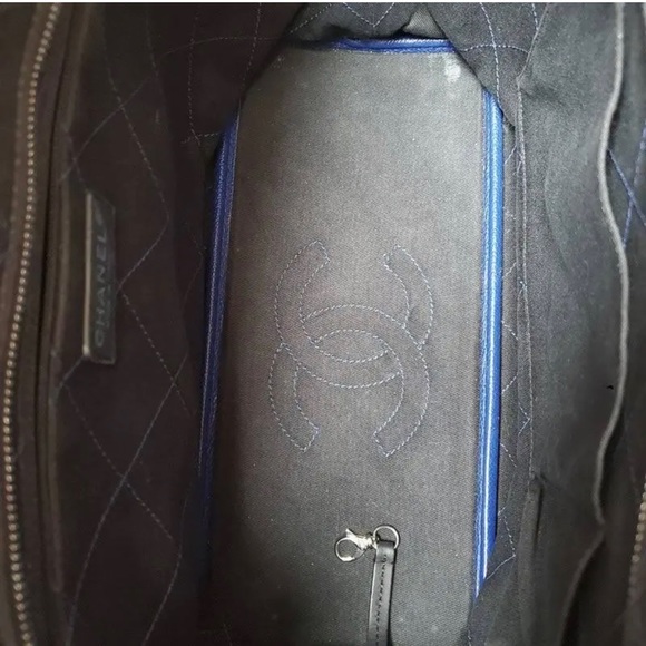 Chanel Grained Calfskin Shopping Fever Tote - Women, Blue - Picture 3 of 9